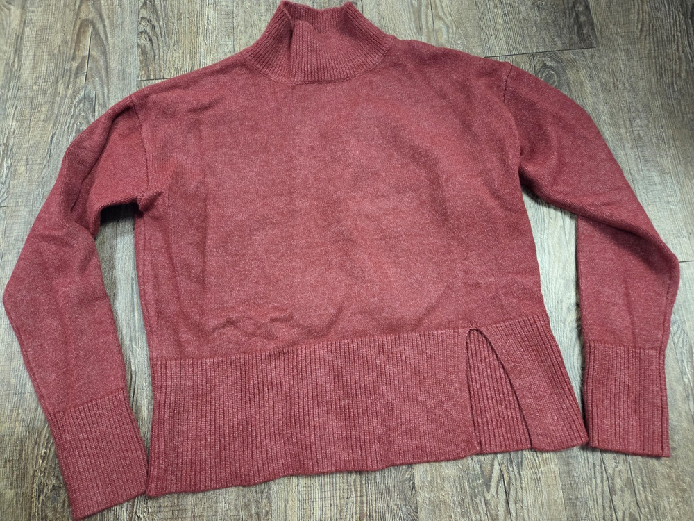 Renuar Mock Neck Dark Red Long Sleeve Sweater Size Small